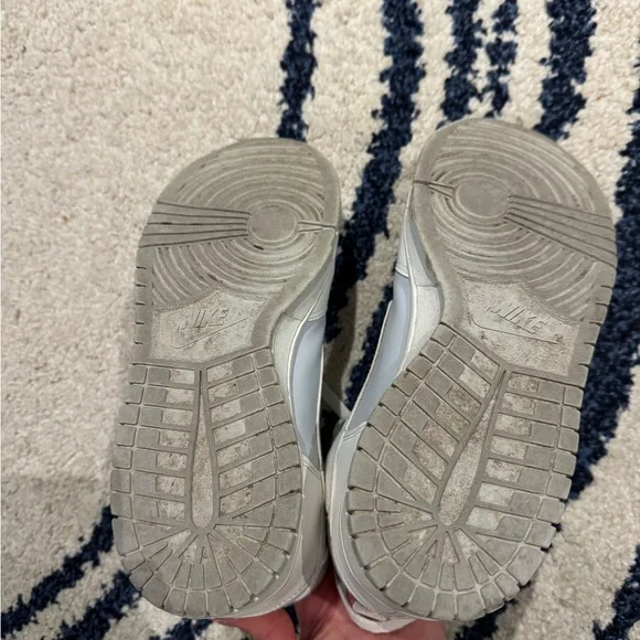 Nike Dunk White and Light Gray High-Tops - Picture 5 of 5